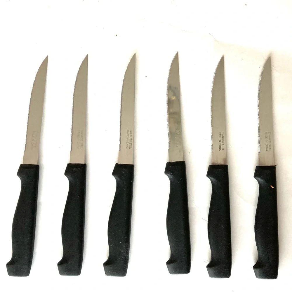 Steak knives set of 6 new steak knives stainless steel steak knives 6 knives